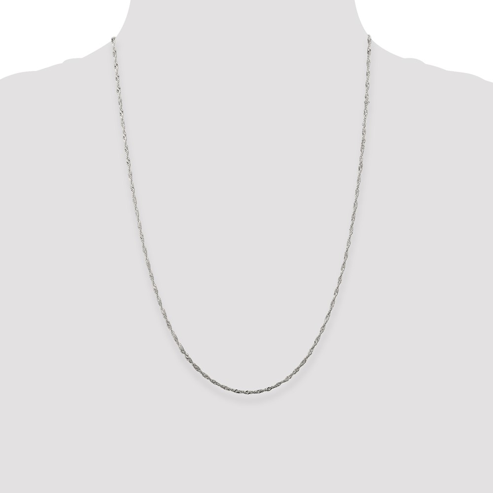 Sterling Silver Rhodium-plated 1.75mm Singapore Chain (QFC98R-24)