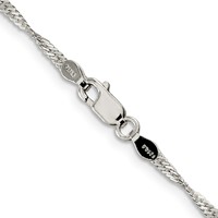Sterling Silver 2mm Singapore Chain view 3