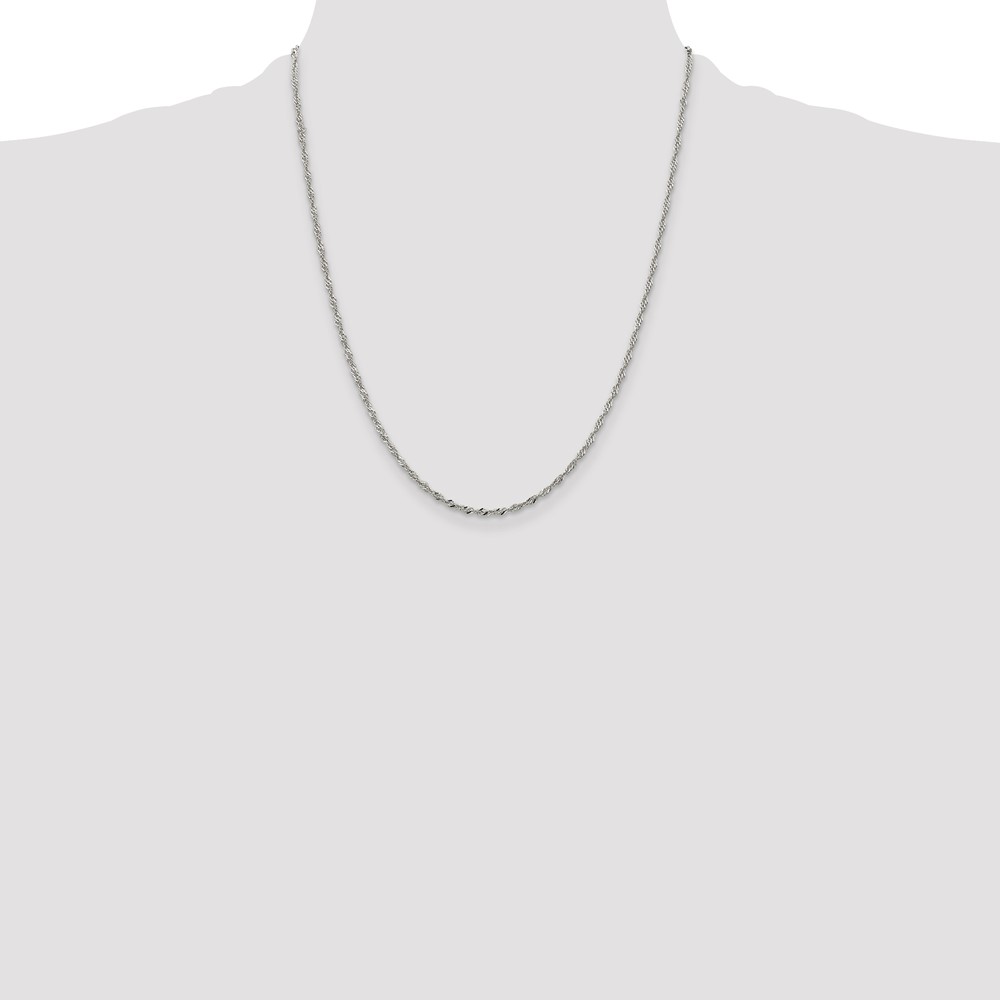 Sterling Silver 2mm Singapore Chain w/4in ext. (QFC99E-22)