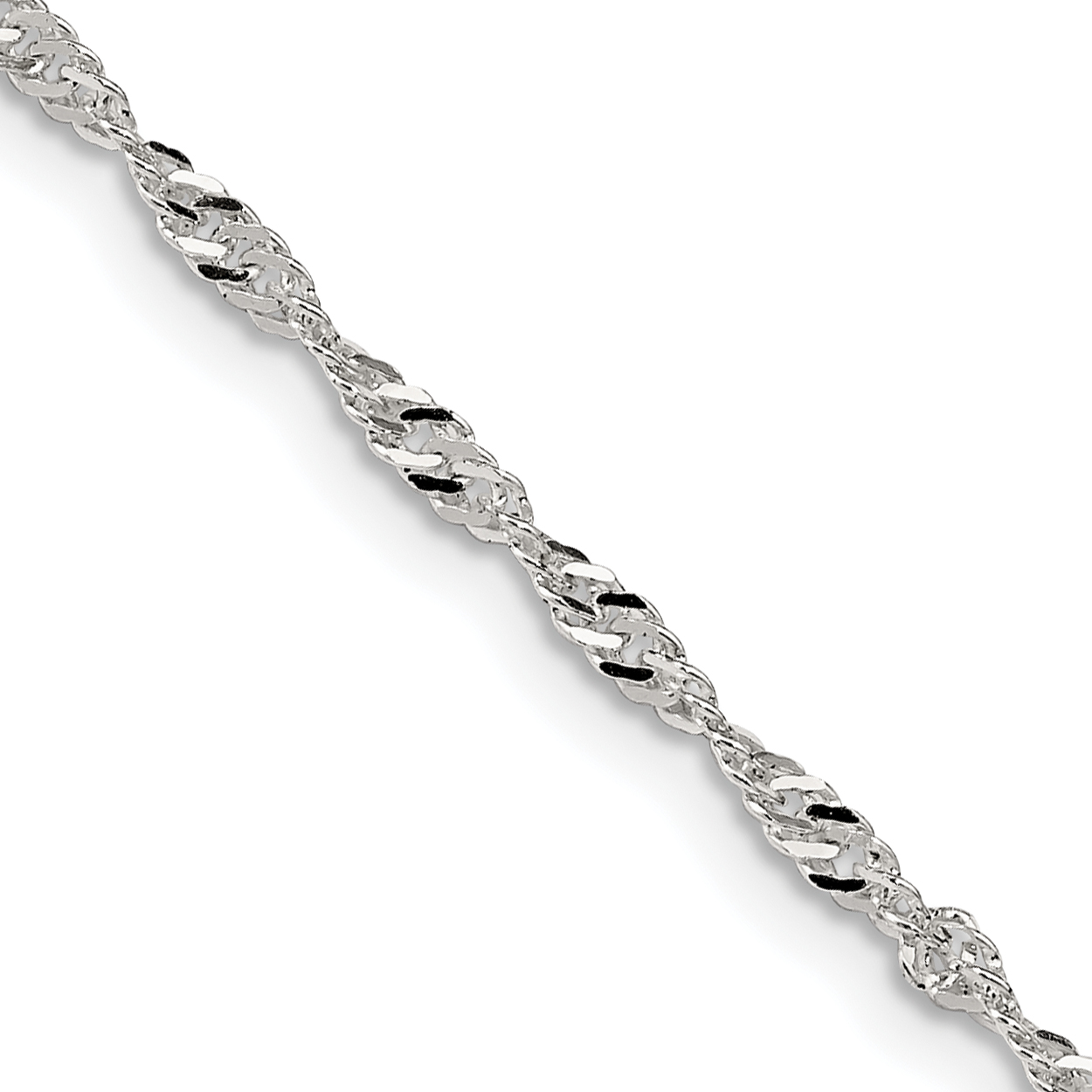 Sterling Silver 2mm Singapore Chain (QFC99-26)