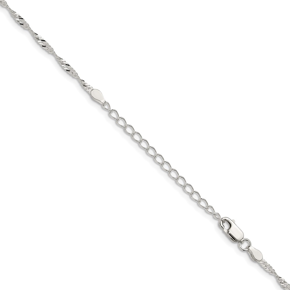 Sterling Silver 2mm Singapore Chain w/2in ext. (QFC99E-18)