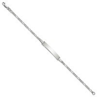Sterling Silver ID Figaro Link Bracelet view 2