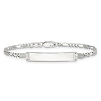 Sterling Silver ID Figaro Link Bracelet view 3