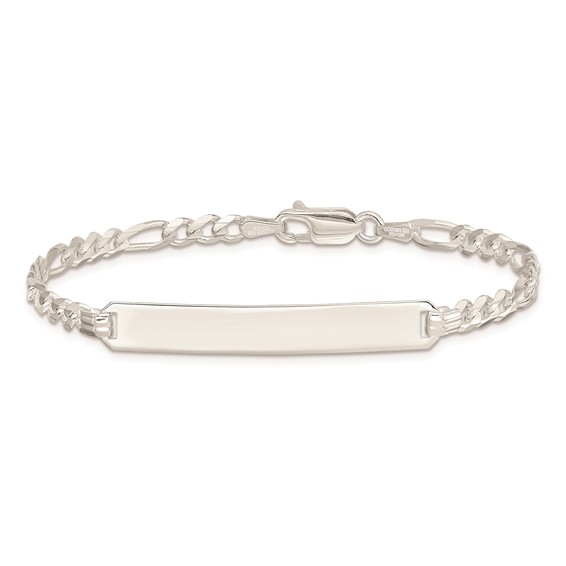 Sterling Silver ID Figaro Link Bracelet