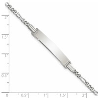 Sterling Silver ID Figaro Link Bracelet view 5