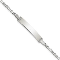 Sterling Silver ID Figaro Link Bracelet view 1