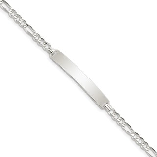 Sterling Silver ID Figaro Link Bracelet