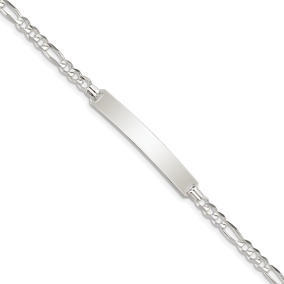 Sterling Silver ID Figaro Link Bracelet