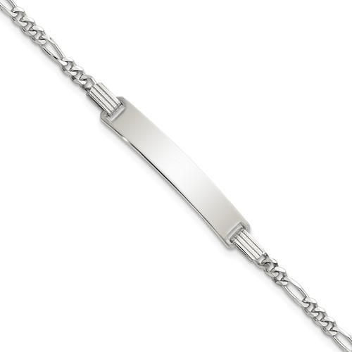 Sterling Silver ID Figaro Link Bracelet