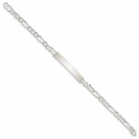 Sterling Silver ID Figaro Link Bracelet view 3