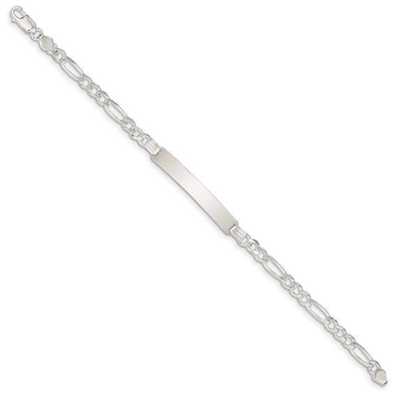 Sterling Silver ID Figaro Link Bracelet