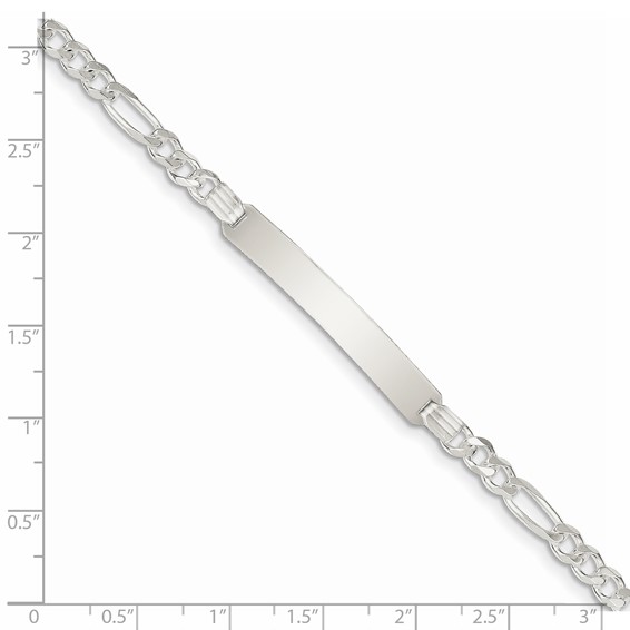 Sterling Silver ID Figaro Link Bracelet