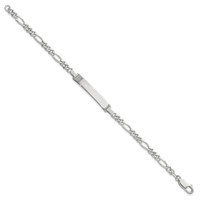 Sterling Silver ID Figaro Link Bracelet view 2
