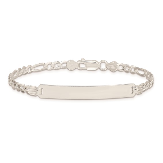 Sterling Silver ID Figaro Link Bracelet