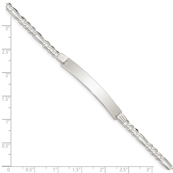Sterling Silver ID Figaro Link Bracelet