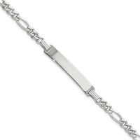 Sterling Silver ID Figaro Link Bracelet view 1