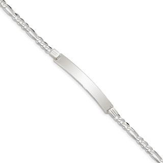 Sterling Silver ID Figaro Link Bracelet