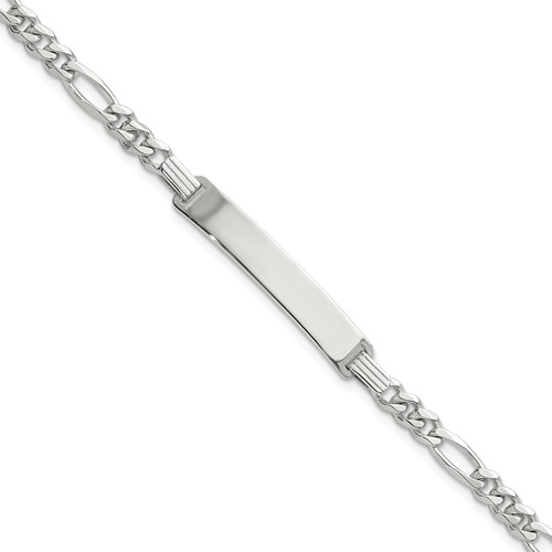 Sterling Silver ID Figaro Link Bracelet