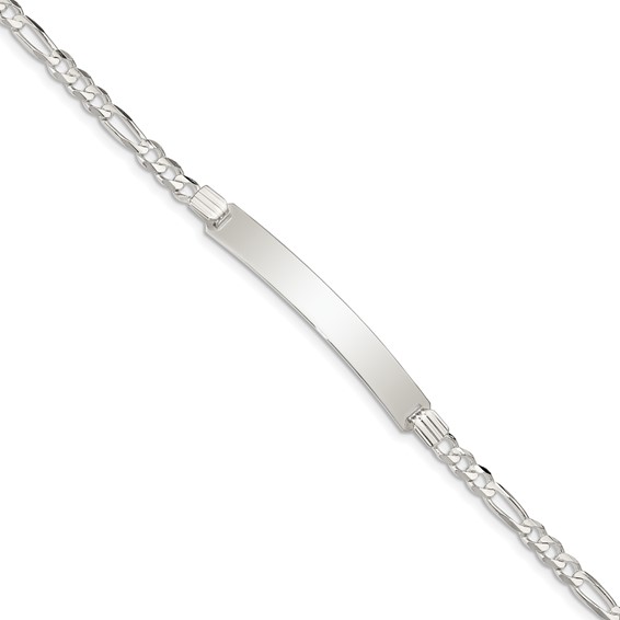 Sterling Silver ID Figaro Link Bracelet