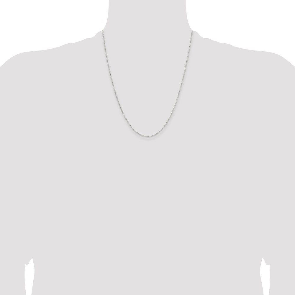 Sterling Silver 1.2mm Figaro Chain (QFG035-22)