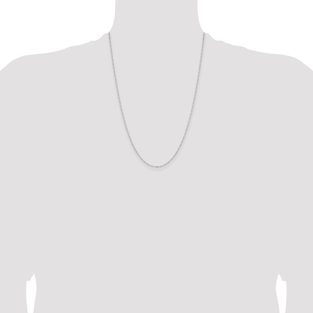 Sterling Silver 1.2mm Figaro Chain (QFG035-24)