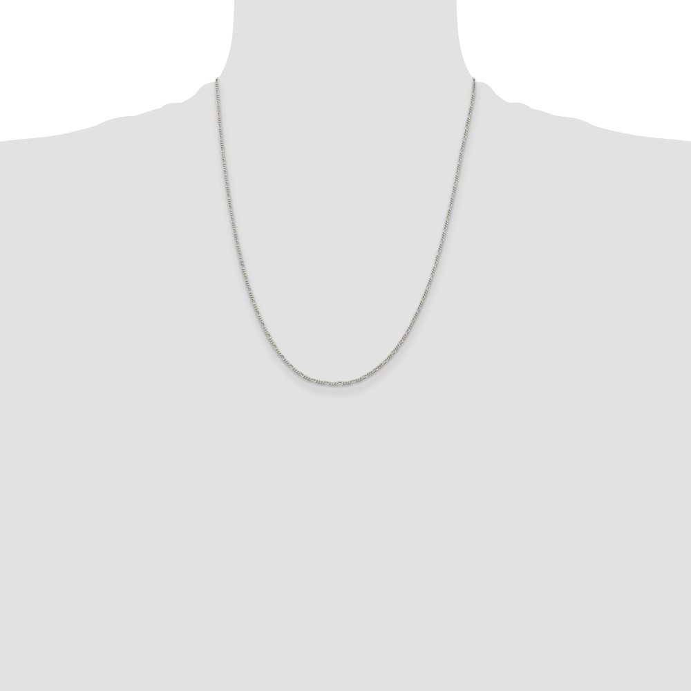 Sterling Silver 1.4mm Figaro Chain (QFG040-22)