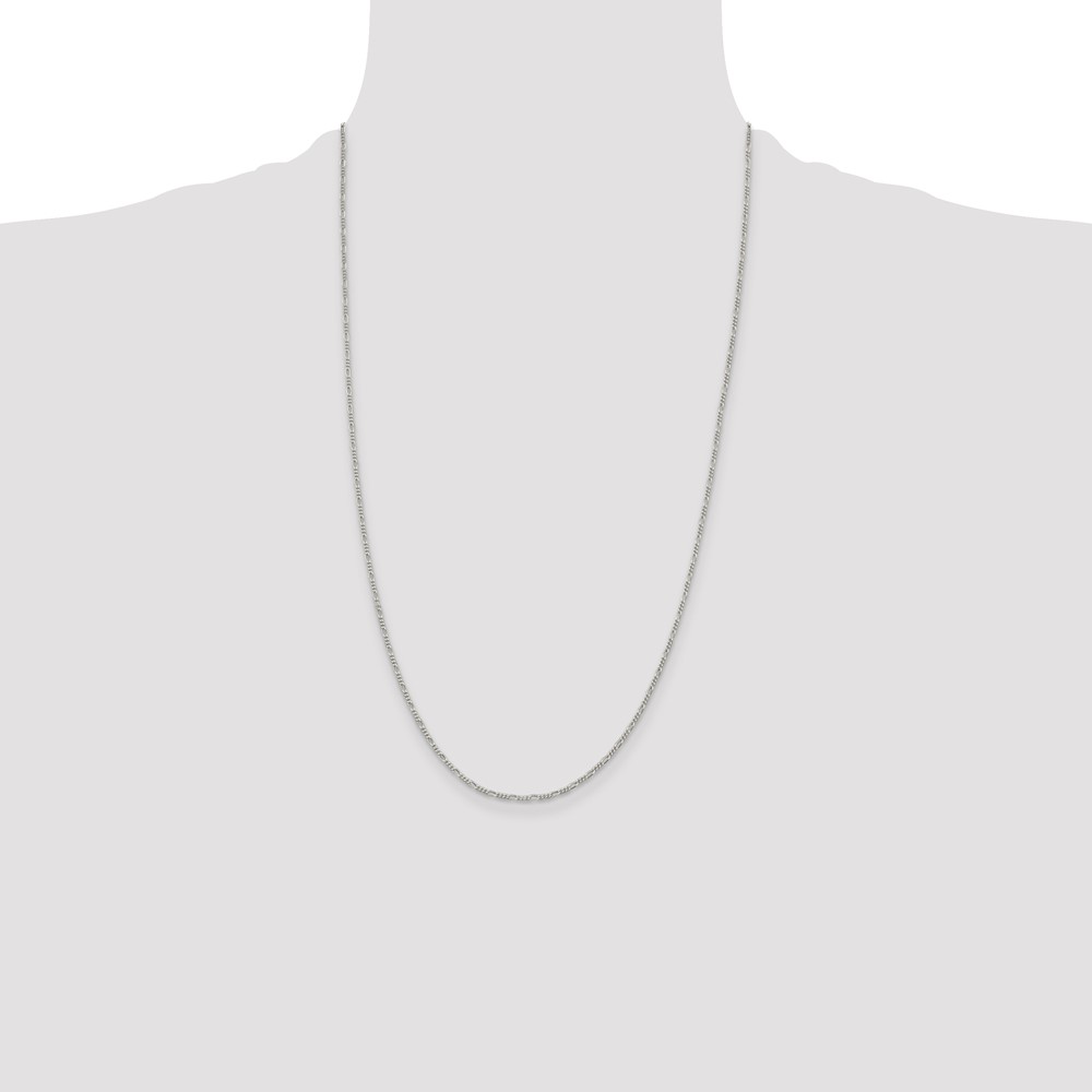 Sterling Silver 1.4mm Figaro Chain (QFG040-26)