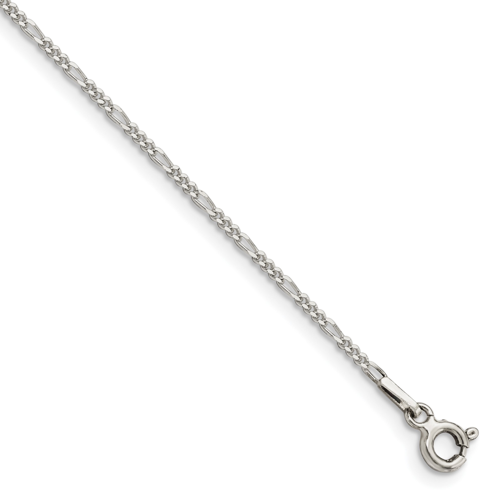 925 Sterling Silver 1.2-2.85mm Figaro Chain Necklace 6-36 Inch Mens Womens