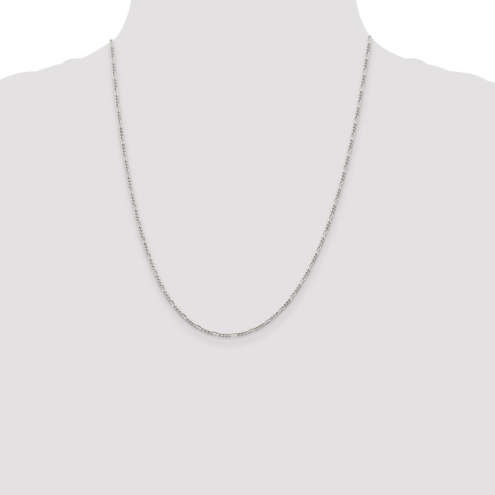 Sterling Silver 1.75mm Figaro Chain (QFG050-22)