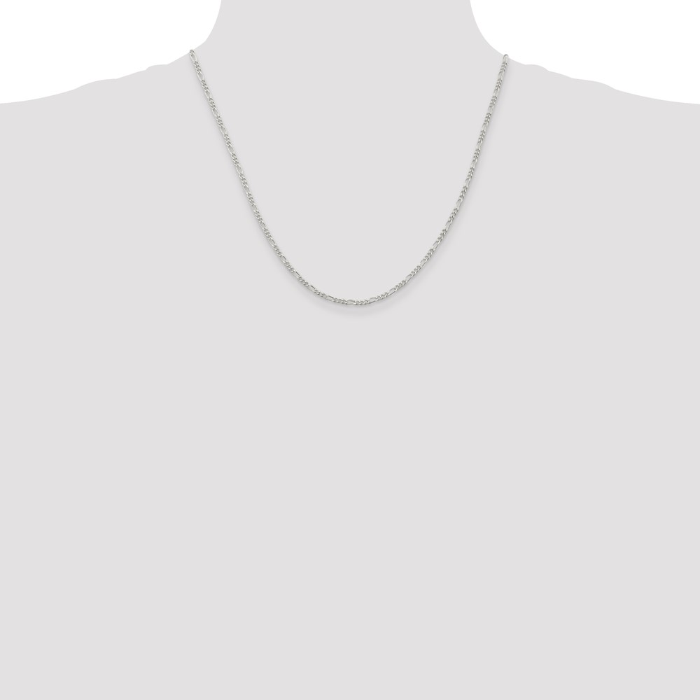 Sterling Silver 2.25mm Figaro Chain (QFG060-20)