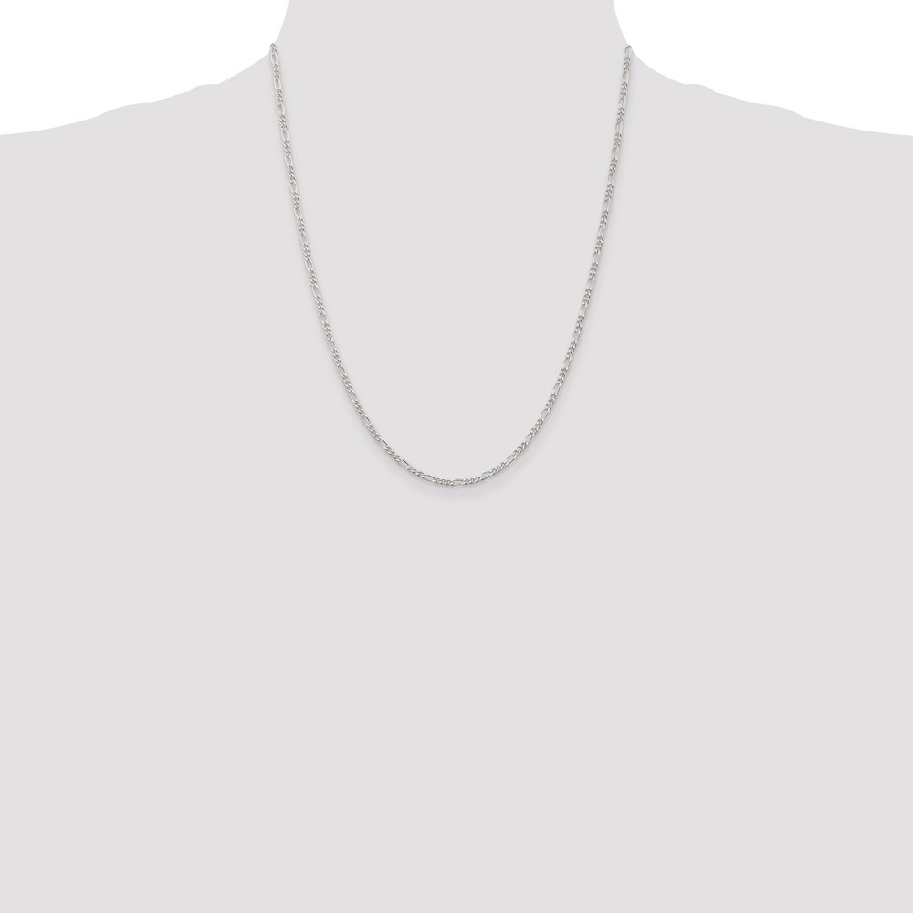 Sterling Silver 2.25mm Figaro Chain (QFG060-22)