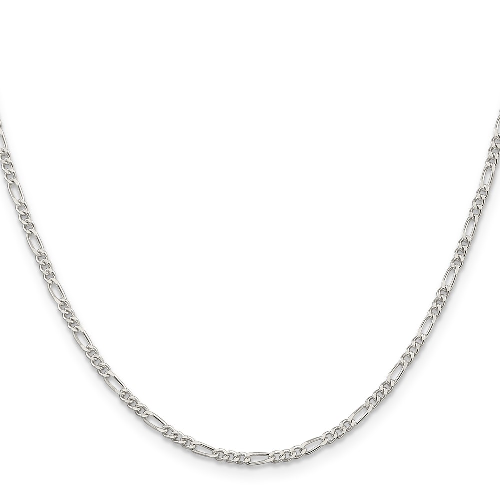 Sterling Silver Rhodium-plated 2.25mm Figaro Chain (QFG060R-26)