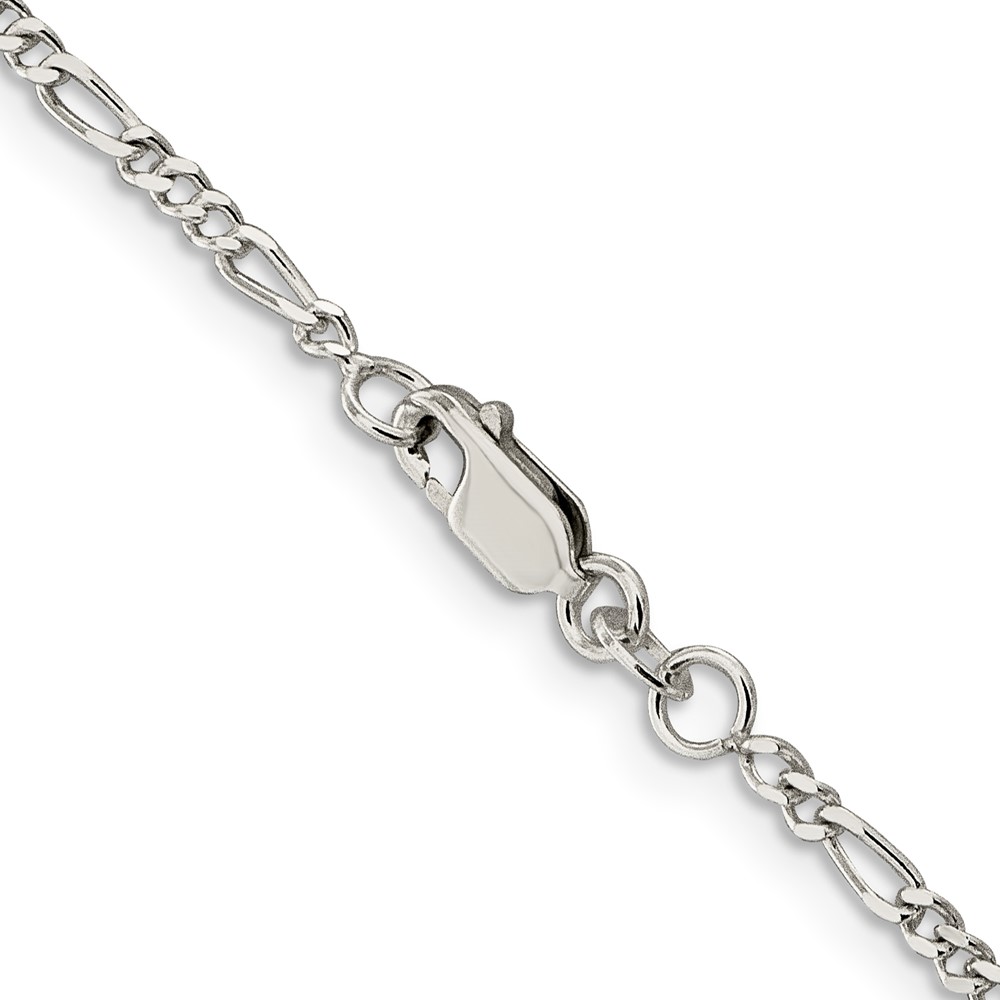 Sterling Silver Rhodium-plated 2.25mm Figaro Chain (QFG060R-26)