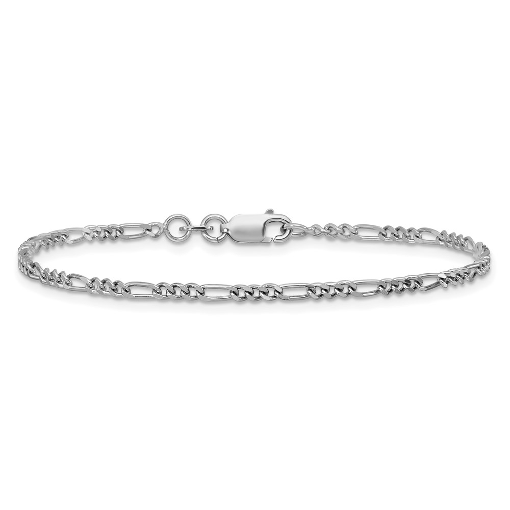 Sterling Silver Rhodium-plated 2.25mm Figaro Chain (QFG060R-9)