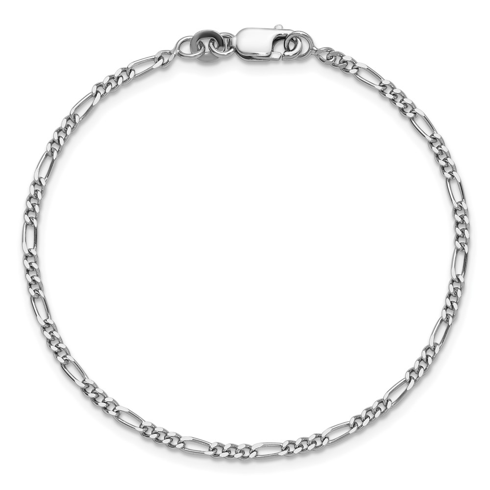 Sterling Silver Rhodium-plated 2.25mm Figaro Chain (QFG060R-9)