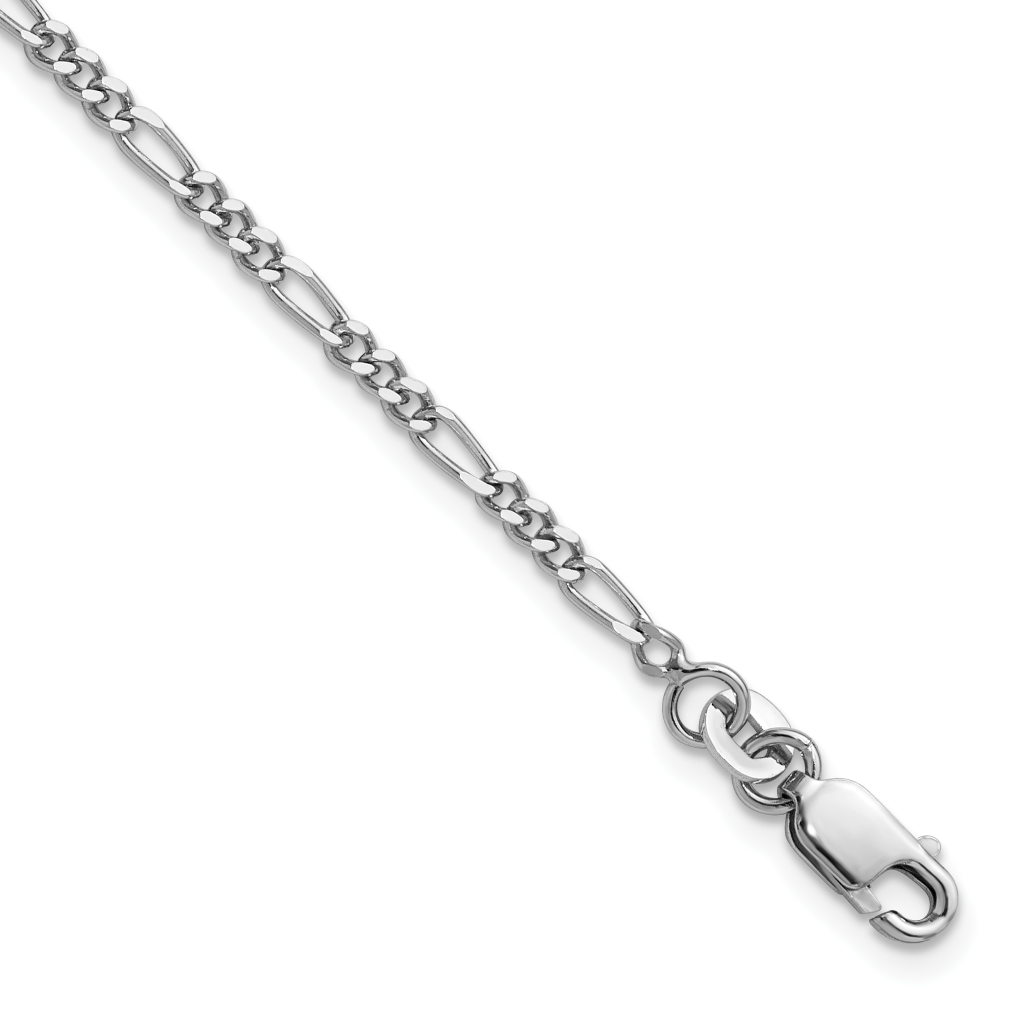 Sterling Silver Rhodium-plated 2.25mm Figaro Chain (QFG060R-10)