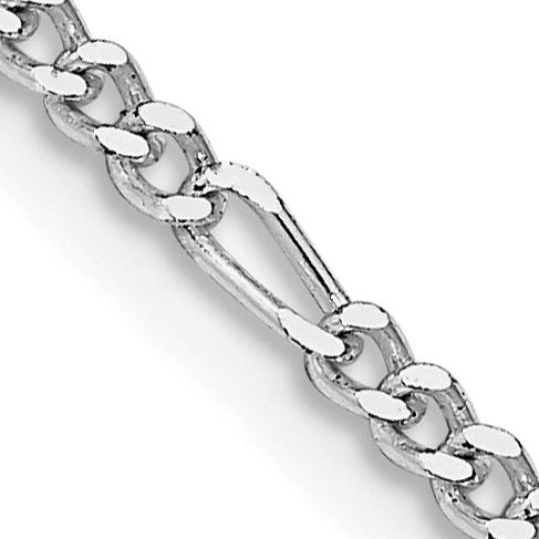 Sterling Silver Rhodium-plated 2.25mm Figaro Chain (QFG060R-16)