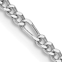 Sterling Silver Rhodium-plated 2.25mm Figaro Chain view 1