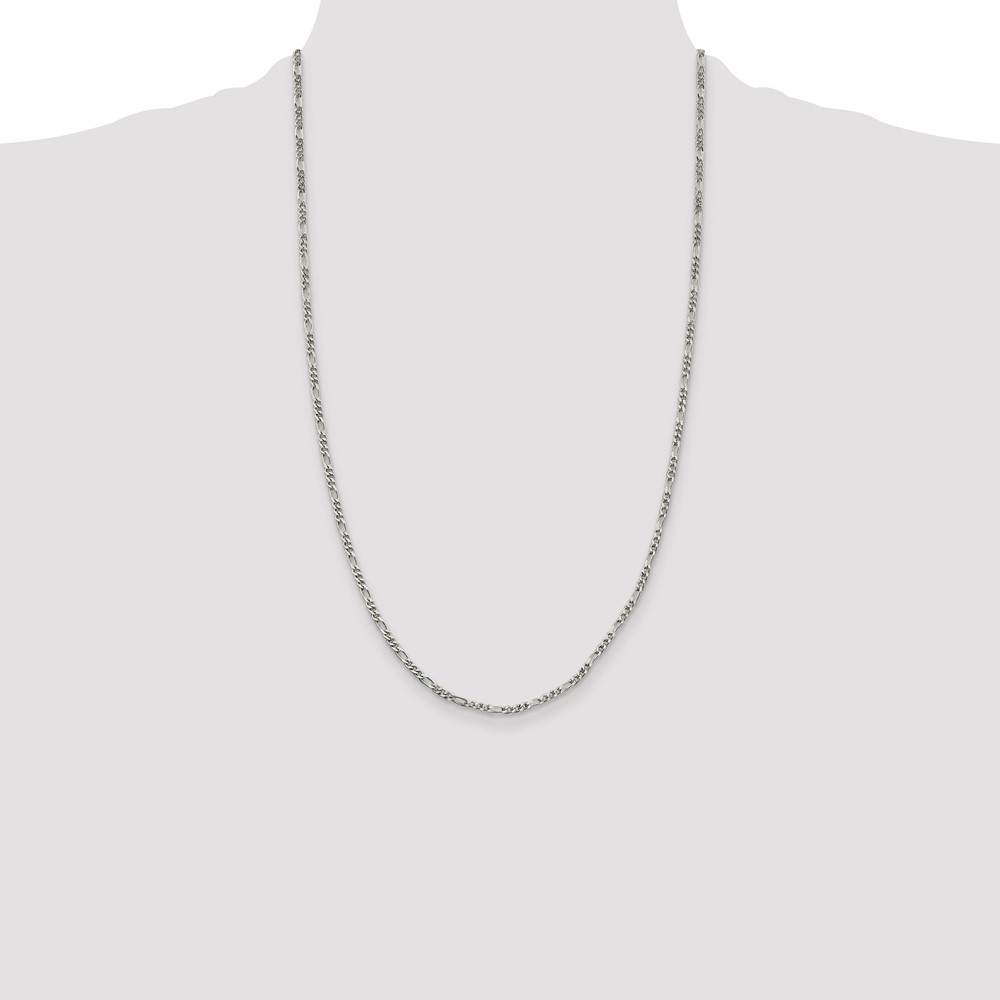 Sterling Silver 2.5mm Figaro Chain (QFG070-26)