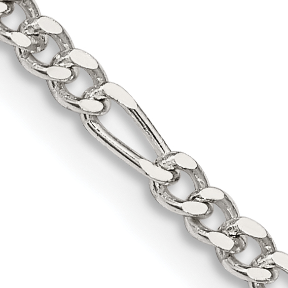 Sterling Silver 2.5mm Figaro Chain (QFG070-26)
