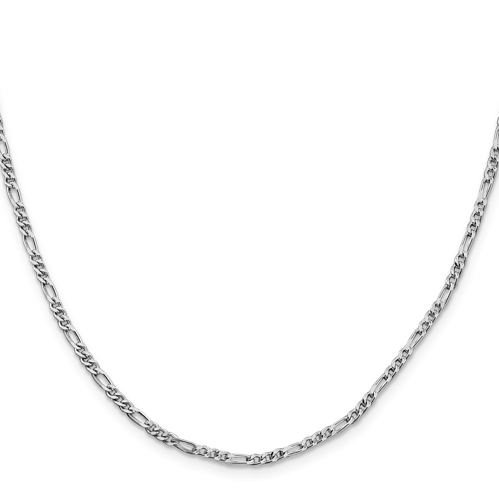 Sterling Silver Rhodium-plated 2.5mm Figaro Chain (QFG070R-20)