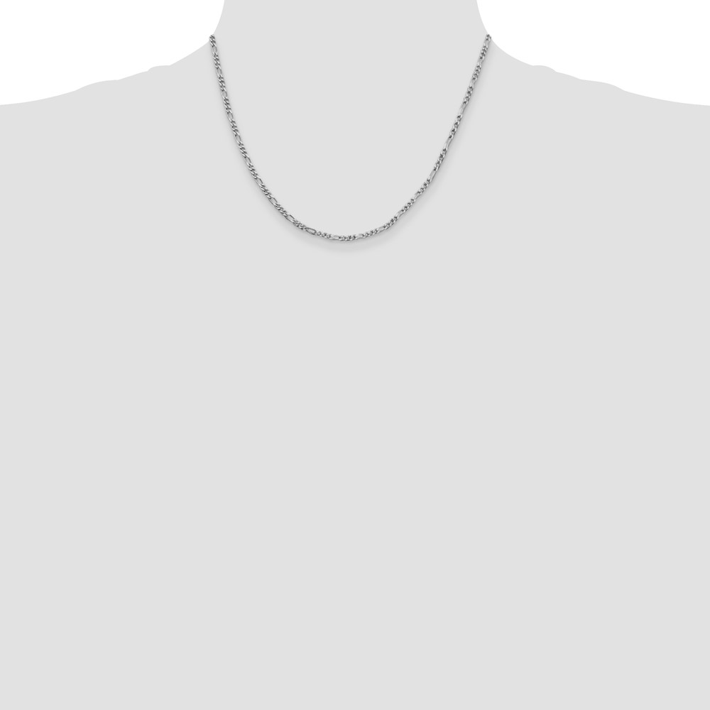 Sterling Silver Rhodium-plated 2.5mm Figaro Chain (QFG070R-18)