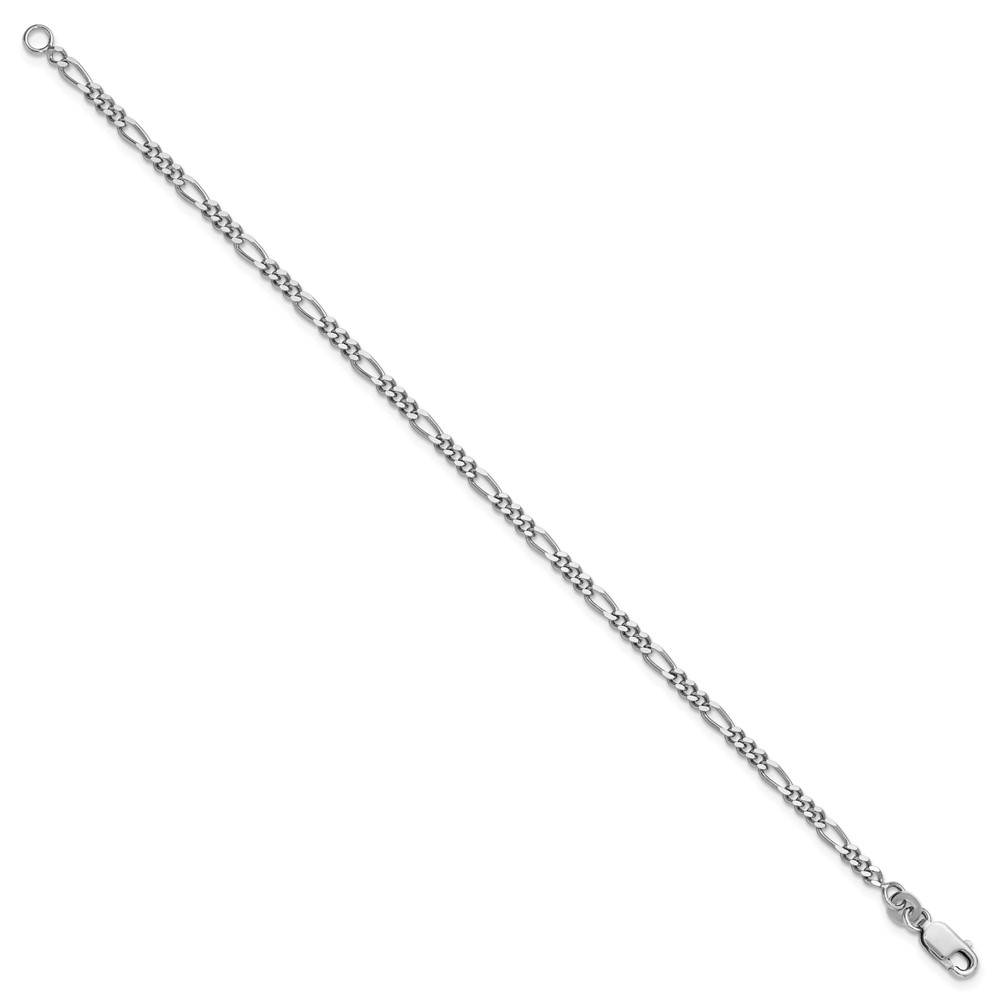 Sterling Silver Rhodium-plated 2.5mm Figaro Chain (QFG070R-7)