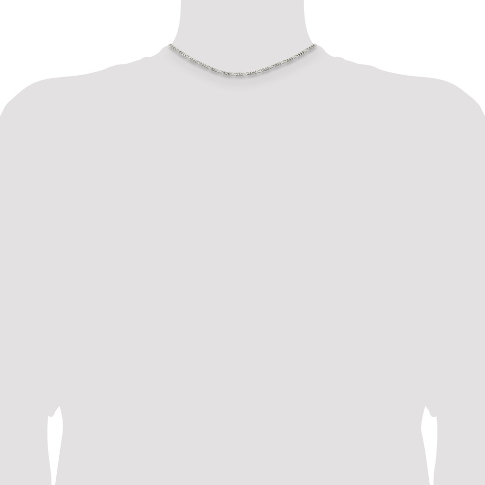 Sterling Silver 2.85mm Figaro Chain (QFG080-14)