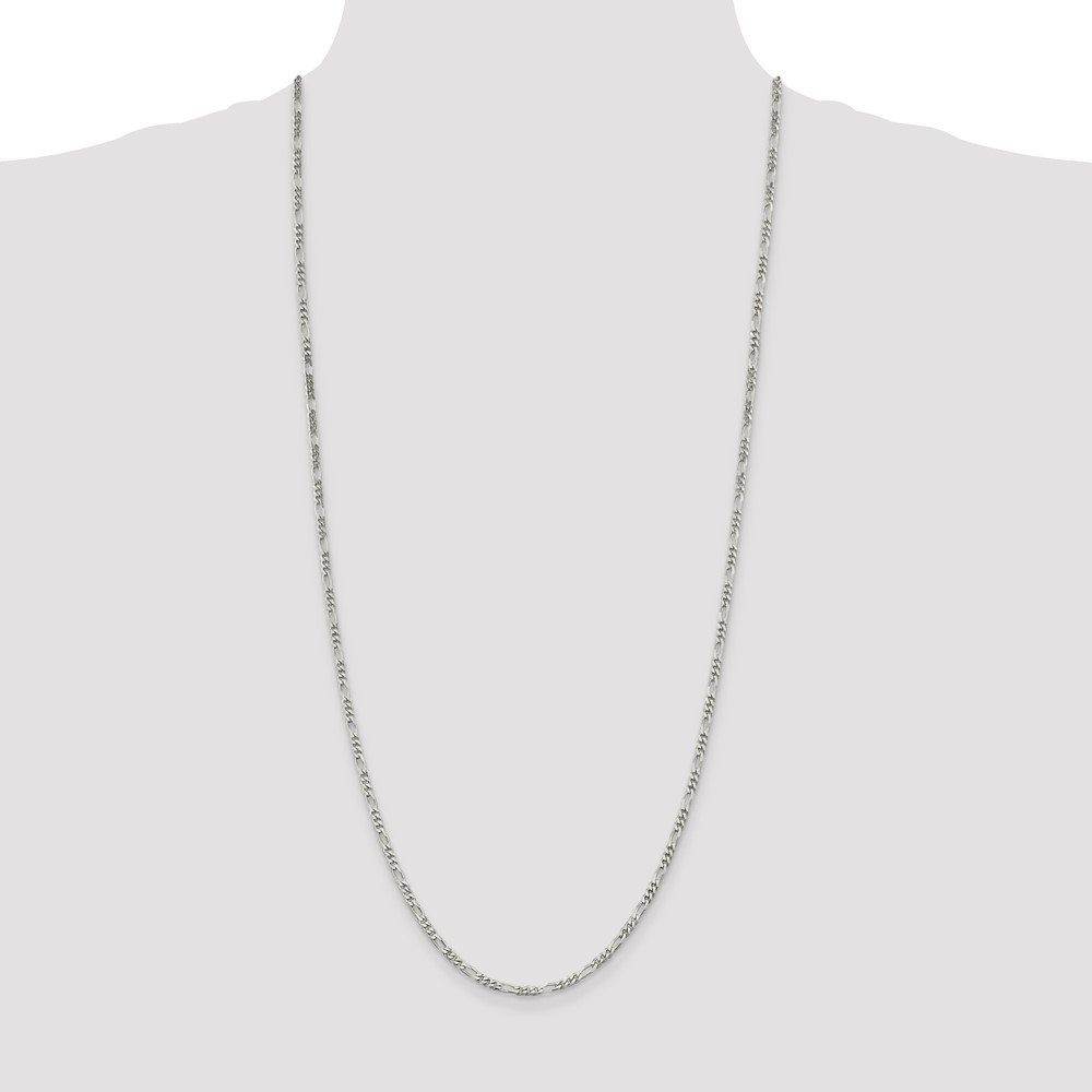 Sterling Silver 2.85mm Figaro Chain (QFG080-30)