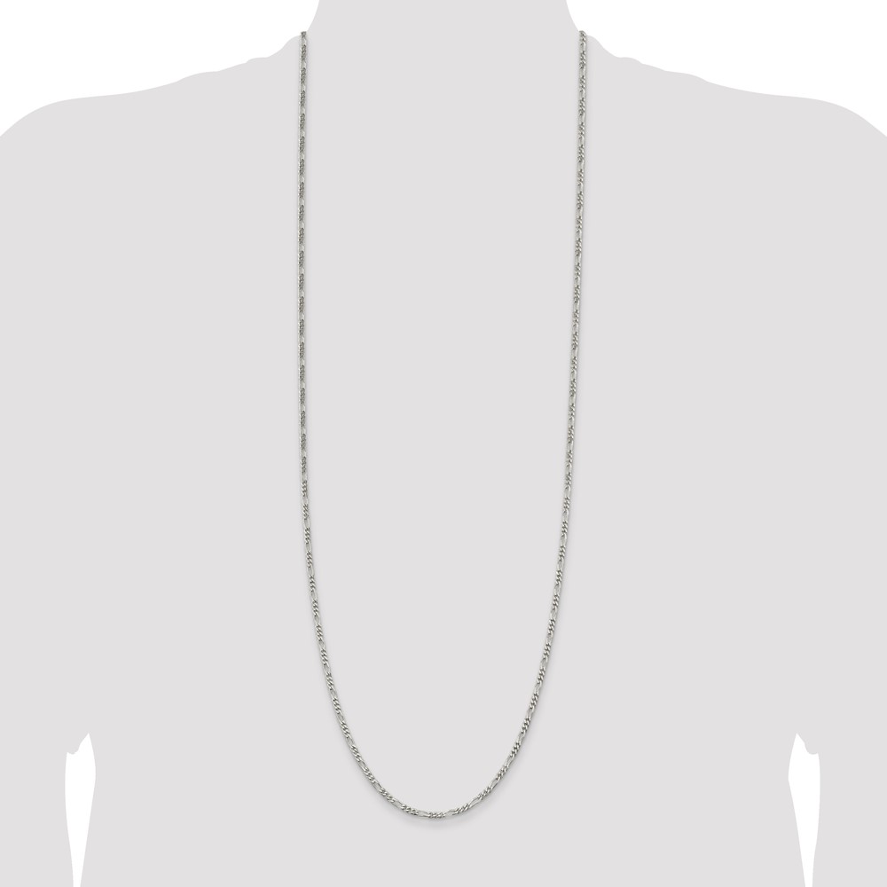 Sterling Silver 2.85mm Figaro Chain (QFG080-36)