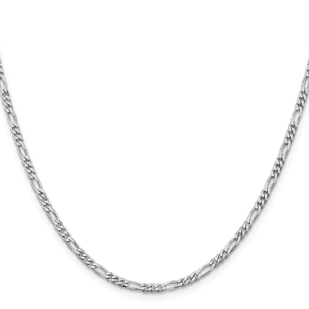 Sterling Silver Rhodium-plated 2.85mm Figaro Chain (QFG080R-18)