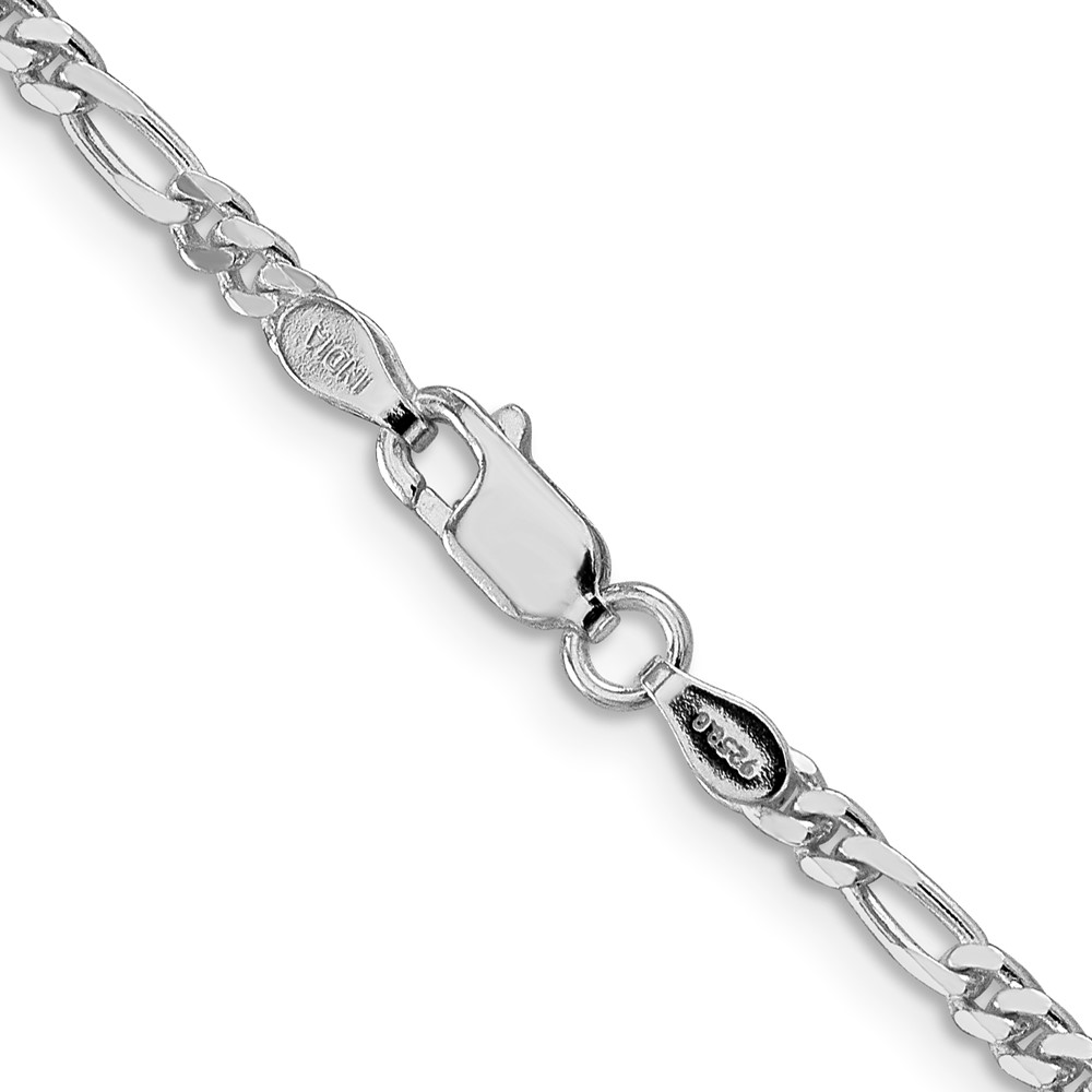 Sterling Silver Rhodium-plated 2.85mm Figaro Chain (QFG080R-18)