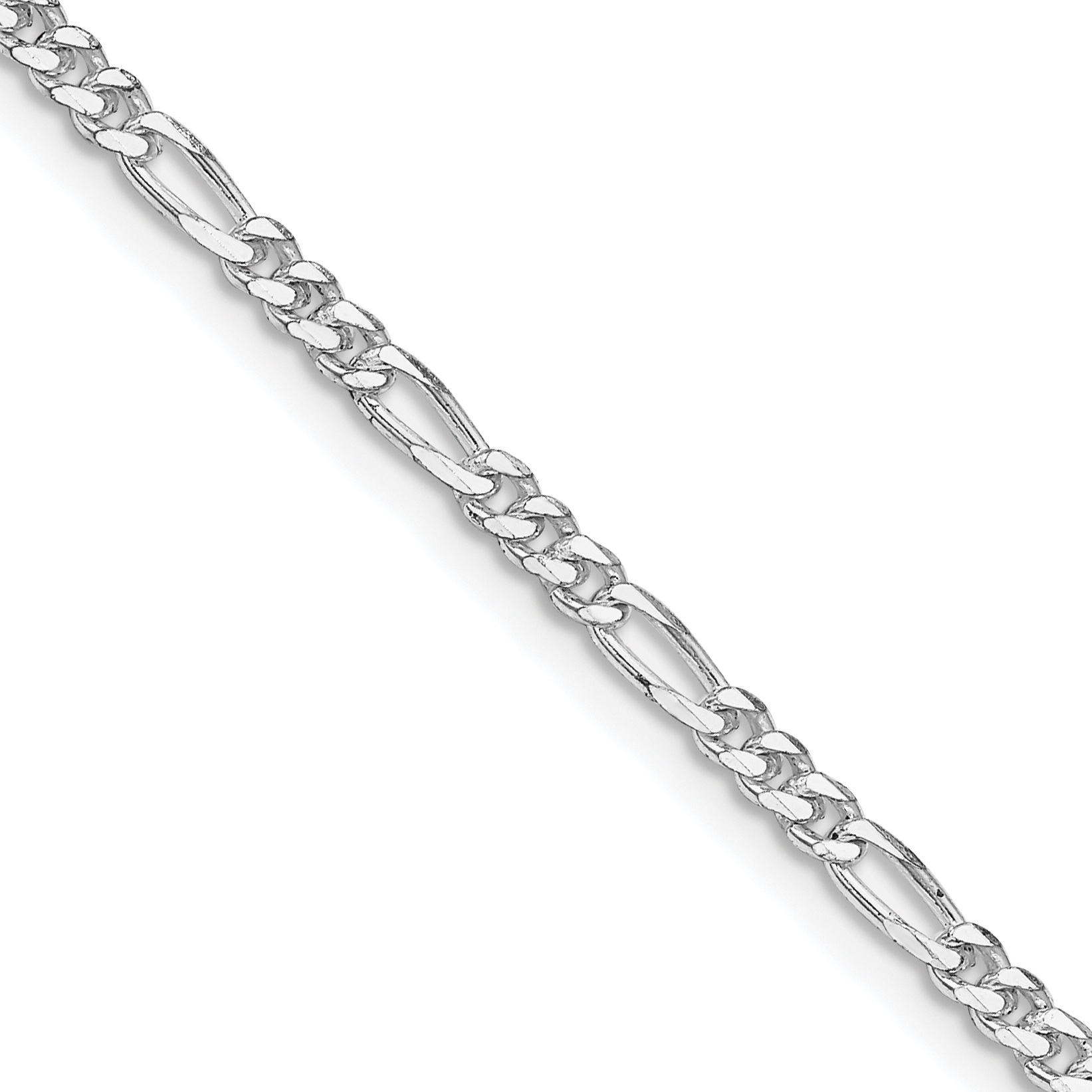 Sterling Silver Rhodium-plated 2.85mm Figaro Chain (QFG080R-18)