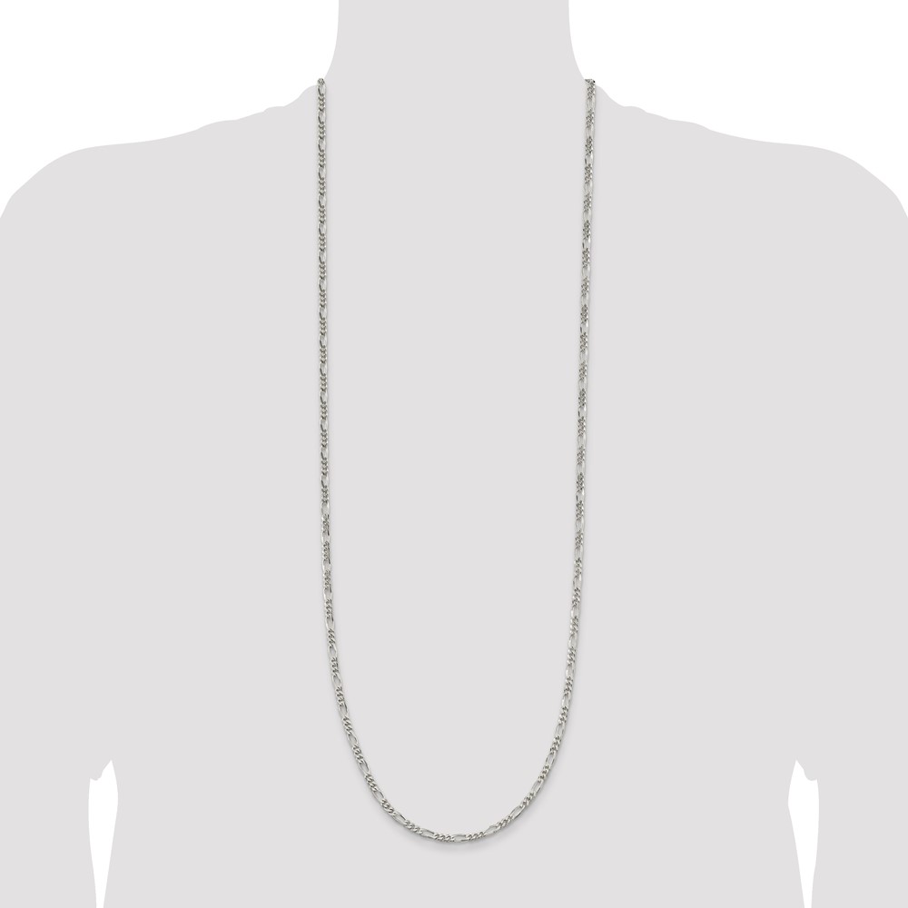 Sterling Silver 3.5mm Figaro Chain (QFG100-36)